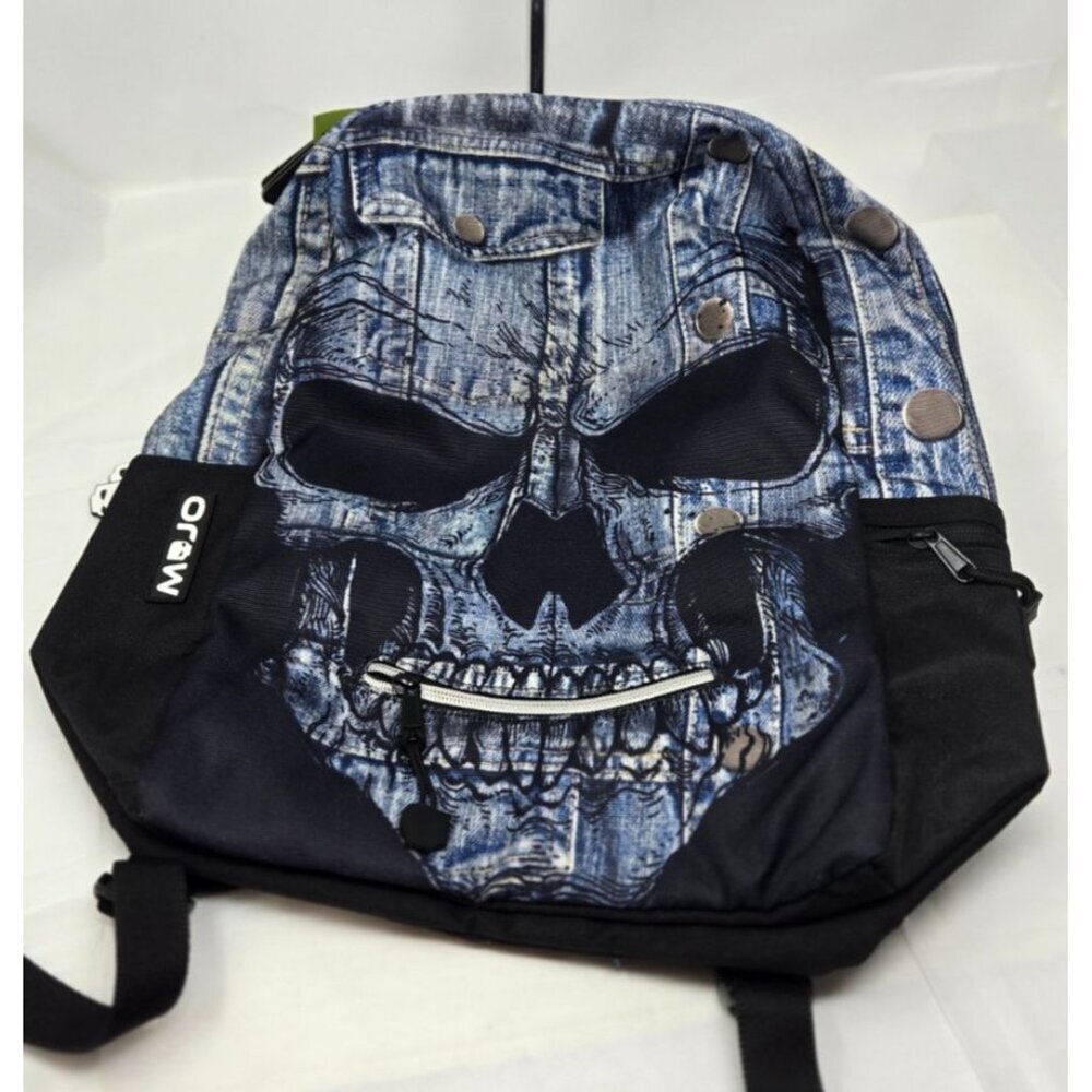Mojo icon skull Full Size Padded school Backpack 18" x 17" - Picture 7 of 14